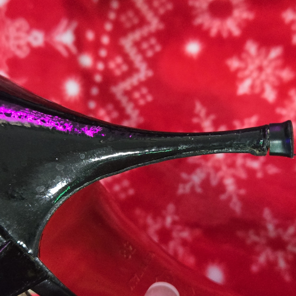 Louboutin Black Patent Leather Slingback Heels - Picture 12 of 16